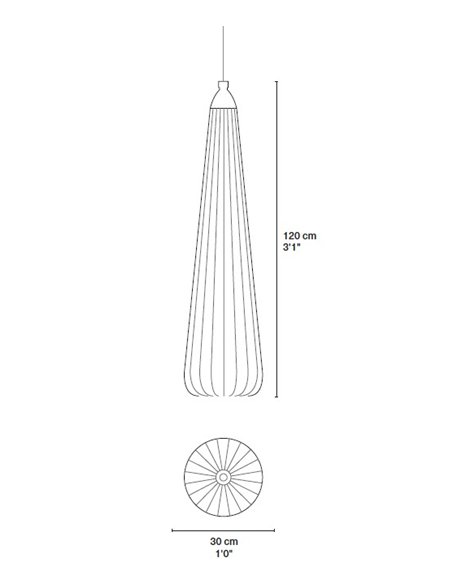 Lámpara colgante Ibisi Medium - PET Lamp - Pantalla de fibras naturales de bambú, artesanal