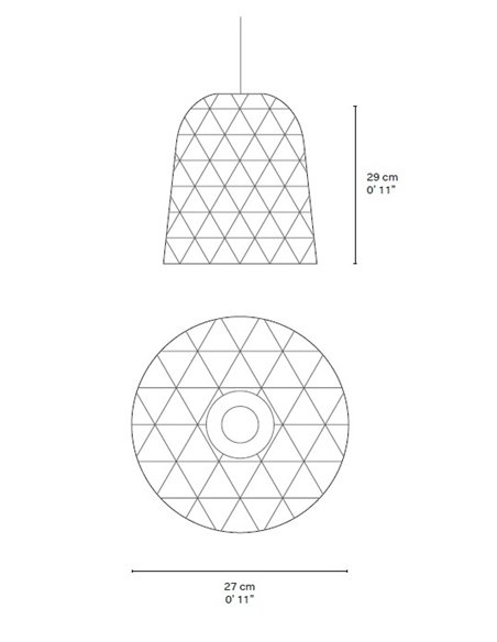 Lámpara colgante Pikul Single L - PET Lamp - Pantalla grande de fibras recicladas, diseño artesanal