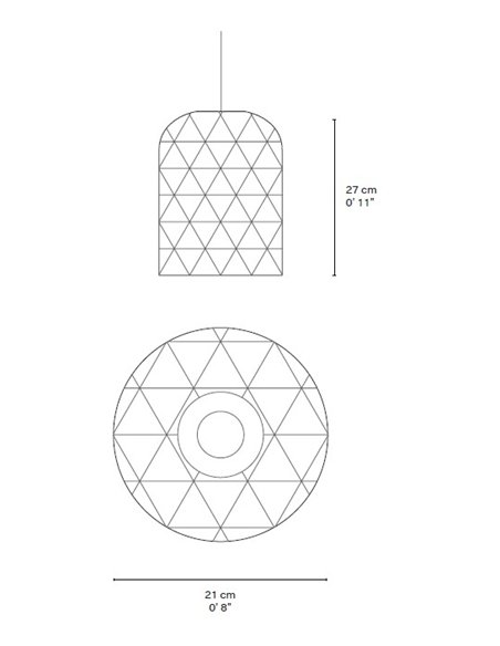 Lámpara colgante Pikul Single M - PET Lamp - Lámpara artesanal y reciclada, pantalla de fibra de bambú