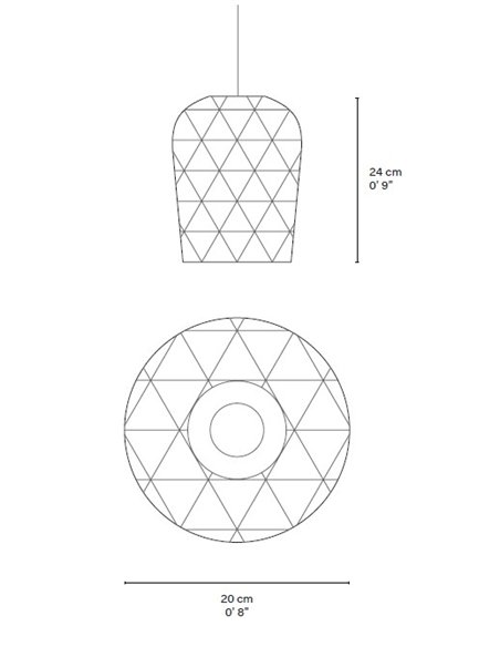 Lámpara colgante Pikul Single S - PET Lamp - Pantalla de fibra natural reciclada de bambú