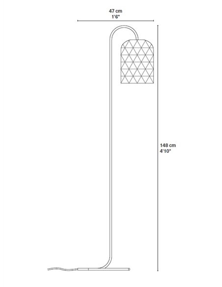 Lámpara de pie Pikul - PET Lamp - Diseño arco con pantalla de fibra natural