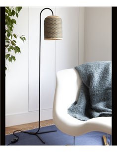 Lámpara de pie Pikul - PET Lamp - Diseño arco con pantalla de fibra natural