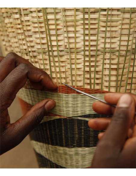 Lámpara colgante Ibisi Medium - PET Lamp - Pantalla de fibras naturales de bambú, artesanal