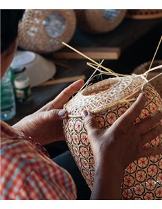 Lámpara colgante Pikul Single L - PET Lamp - Pantalla grande de fibras recicladas, diseño artesanal 2