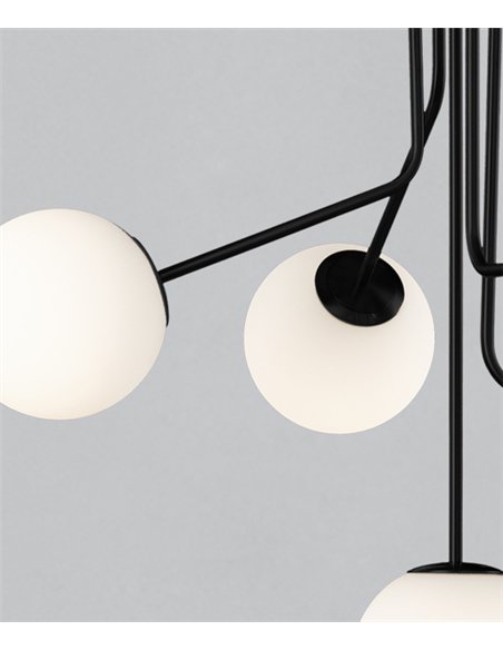 Lámpara colgante Parma - ACB - Lámpara de techo estilo vintage, 5 luces bola, metal oro viejo