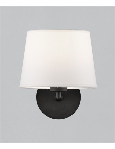 Lámpara para pared Stilo – ACB – Aplique de pared negro, Pantalla blanca