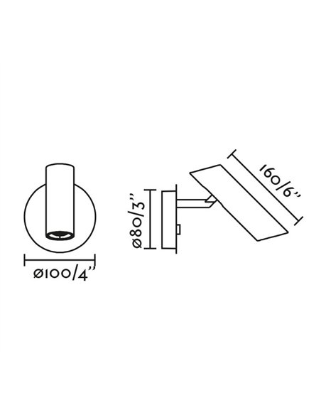 Aplique de pared Leo - Faro - Lámpara de lectura, orientable