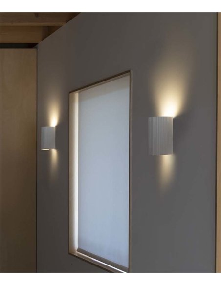 Aplique de pared Trama - Faro - Lámpara de yeso, luz unidireccional o bidireccional