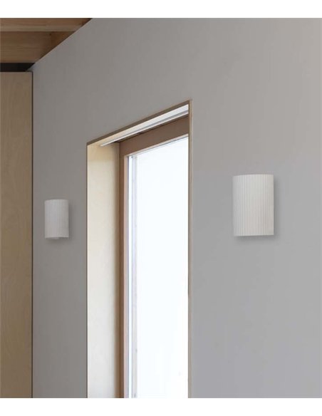 Aplique de pared Trama - Faro - Lámpara de yeso, luz unidireccional o bidireccional