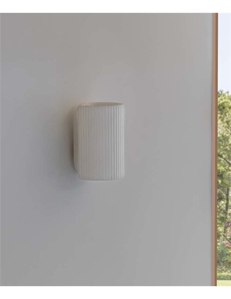 Aplique de pared Trama - Faro - Lámpara de yeso, luz unidireccional o bidireccional