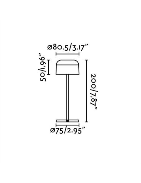Lámpara de mesa portátil Mavis - Faro - Lámpara de exterior tátcil y regulable