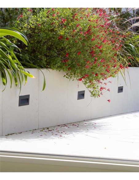 Lámpara empotrable de pared Mani - Faro - Diseño rectangular, LED regulable