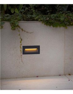 Lámpara empotrable de pared Mani - Faro - Diseño rectangular, LED regulable