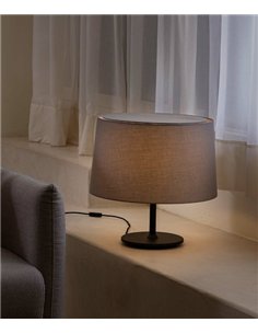 Lámpara de mesa Windsor - Faro - Pantalla de tela gris