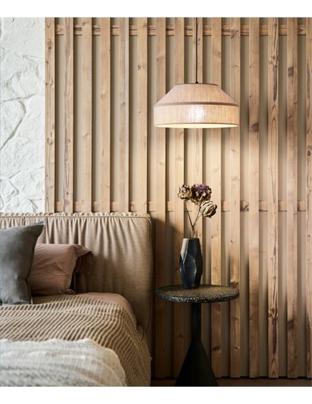 Lámpara colgante Rizzo - Massmi - Pantalla de lino natural blanco