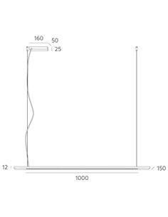 Lámpara colgante Lamuda - Massmi - Lámpara acústica lineal, pantalla PET 2