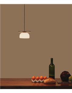 Lámpara colgante Belle Single Cristal - Nexia - Pantalla de vidrio