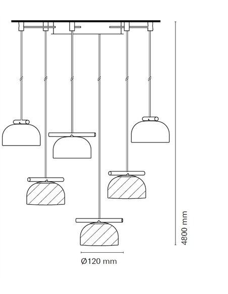 Lámpara colgante Belle Chandelier 04 - Nexia - Araña moderna con 6 luces