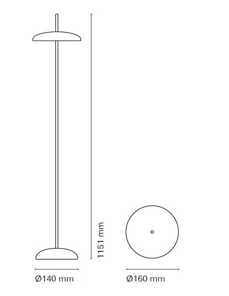 Lámpara de pie Porte - Nexia - Pantalla deslizable, LED regulable