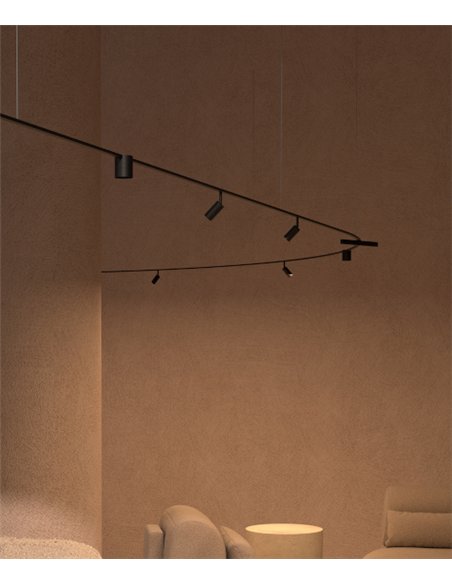 Foco de carril 48V Mini Zoom - Nexia - Foco orientable negro