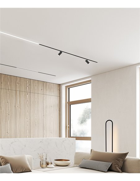 Foco de carril 48V Mini Spotlight - Nexia - Proyector orientable negro