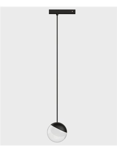 Lámpara colgante de carril 48V - Nexia - Lámpara bola de vidrio opal