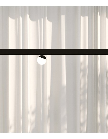 Lámpara de carril 48V - Nexia - Lámpara negra tipo bola