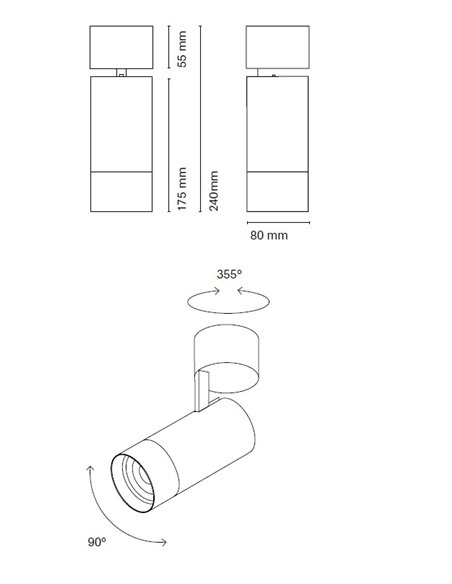 Proyector de techo Owwl Surface - Nexia - Foco LED con zoom ajustable 20º-60º