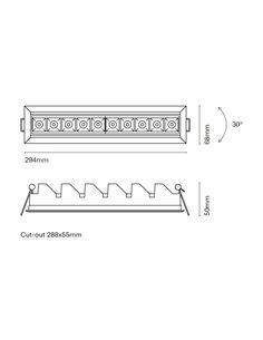 Foco de techo empotrable Boxet Ajustable - Nexia - Lámpara lineal con 10 luces 2