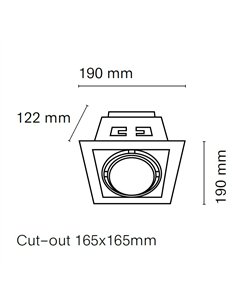 Foco de techo empotrable Kardan L - Nexia - Diseño cuadrado 2