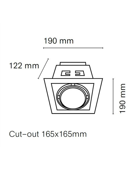 Foco de techo empotrable Kardan L - Nexia - Diseño cuadrado
