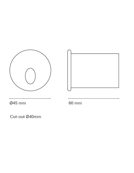 Empotrable de pared Punt - Nexia - Lámpara redonda en 2 tamaños