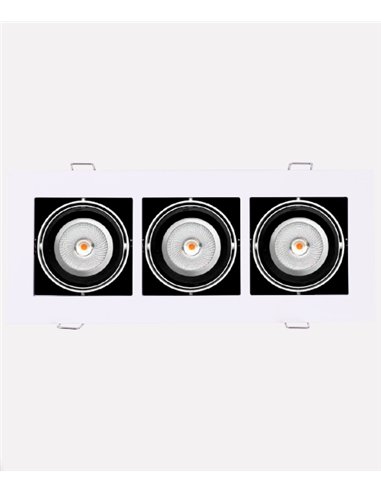 Foco de techo empotrable Kardan L - Nexia - Diseño cuadrado con 3 módulos