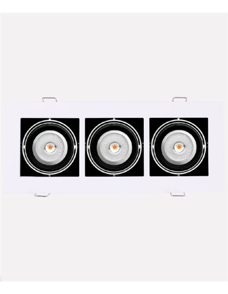 Foco de techo empotrable Kardan L - Nexia - Diseño cuadrado con 3 módulos