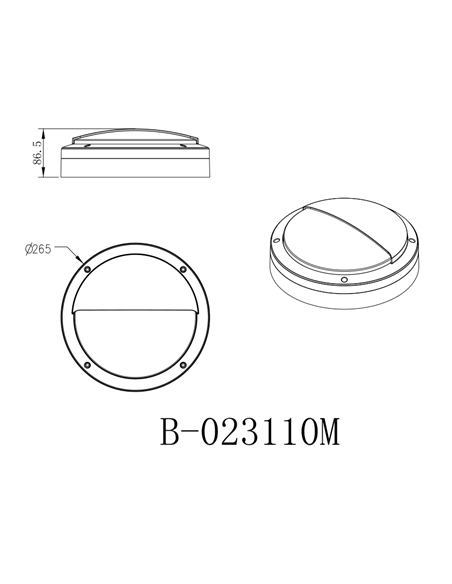 Aplique de pared Middle - Iberlamp - Diseño moderno redondo, antracita