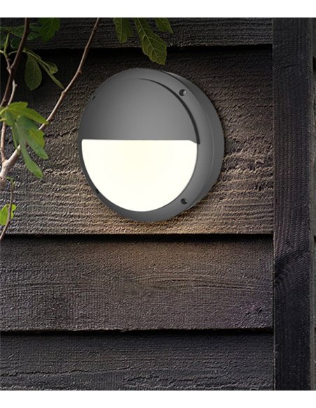 Aplique de pared Middle - Iberlamp - Diseño moderno redondo, antracita