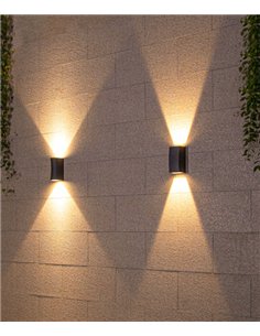 Aplique de pared Helio - Iberlamp - Lámpara de exterior antracita, doble iluminación