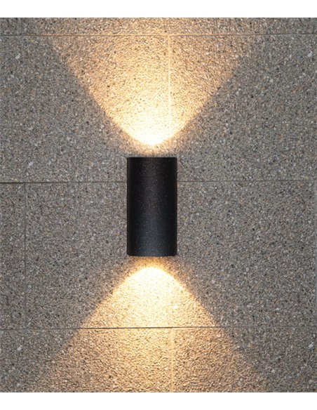 Aplique de pared Helio - Iberlamp - Lámpara de exterior antracita, doble iluminación