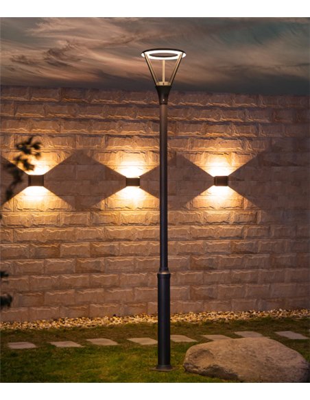 Cabezal farola Atenea - Iberlamp - Diseño moderno en antracita, LED 48W