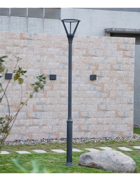 Cabezal farola Atenea - Iberlamp - Diseño moderno en antracita, LED 48W