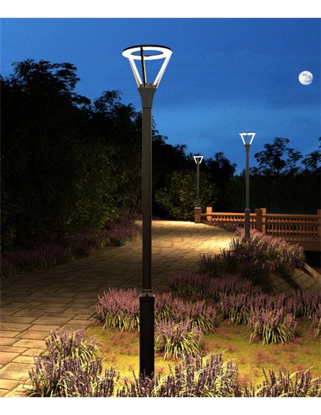 Cabezal farola Atenea - Iberlamp - Diseño moderno en antracita, LED 48W