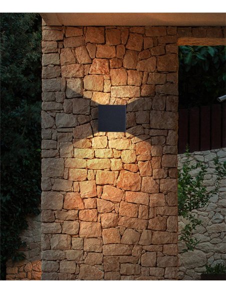 Aplique de pared de exterior Zerouno - Iberlamp - Diseño moderno en antracita