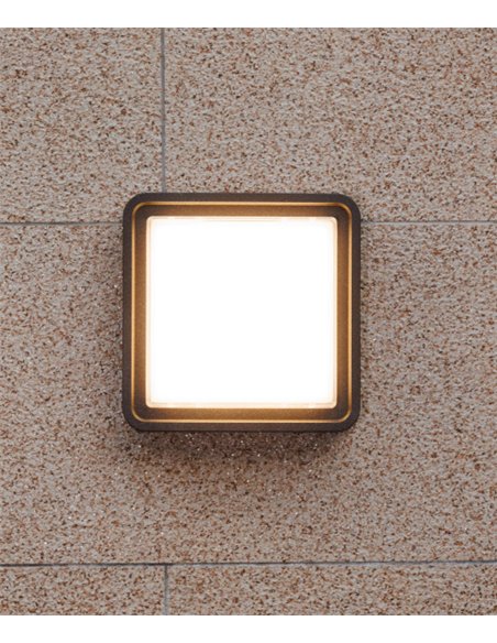 Lámpara de pared/techo de exterior Pilot - Iberlamp - Diseño cuadrado antracita