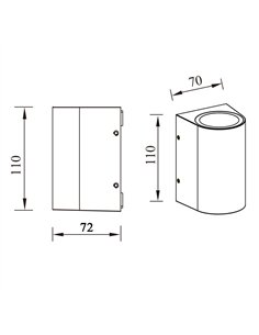 Aplique de pared de exterior Nome - Iberlamp - Diseño moderno de aluminio antracita