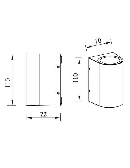 Aplique de pared de exterior Nome - Iberlamp - Diseño moderno de aluminio antracita