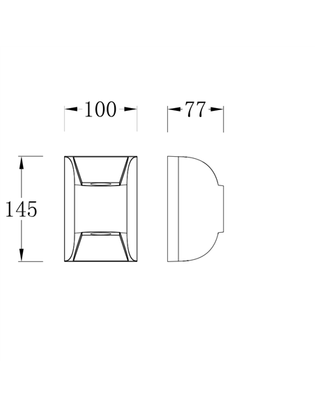 Aplique de pared de exterior Touquet - Iberlamp - Diseño moderno antracita, doble iluminación