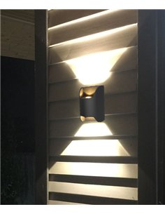 Aplique de pared de exterior Touquet - Iberlamp - Diseño moderno antracita, doble iluminación