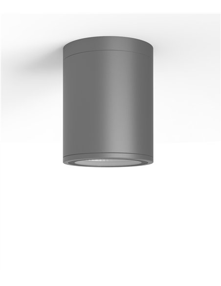 Plafón de exterior Porto - Iberlamp - Diseño cilíndrico antracita