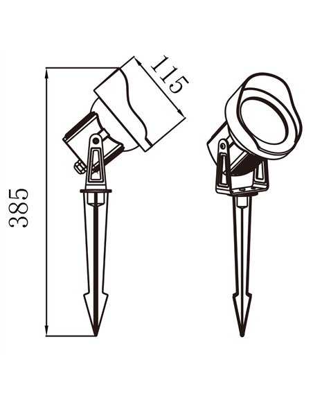 Proyector de exterior Cobra - Iberlamp - Lámpara con estaca orientable