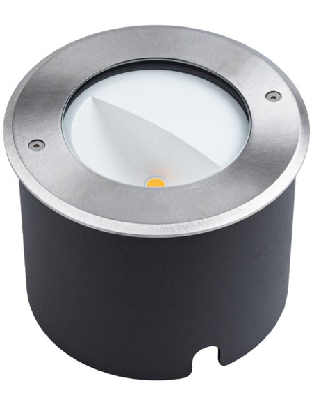 Empotrable de suelo de exterior Niza - Iberlamp - Diseño recondo antracita, Ø 16 cm